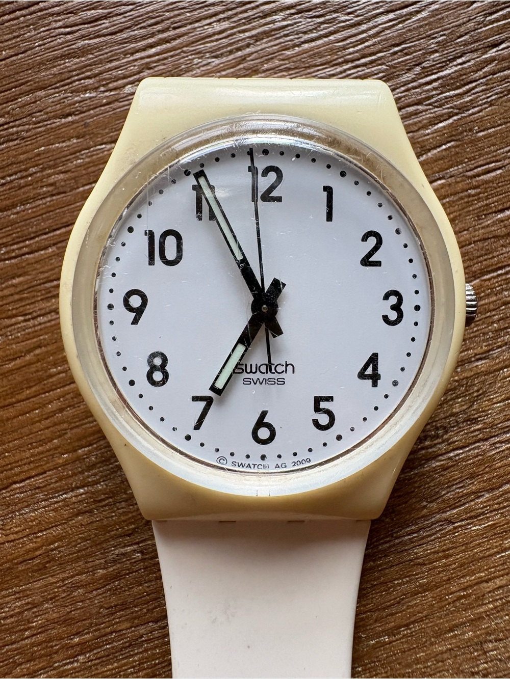 Swatch White Analog Swiss Watch